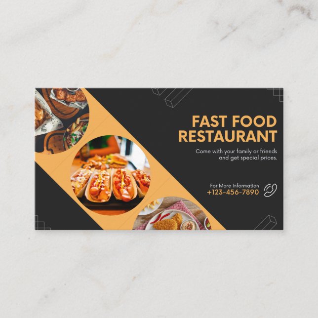 fast food restaurant business card (Front)