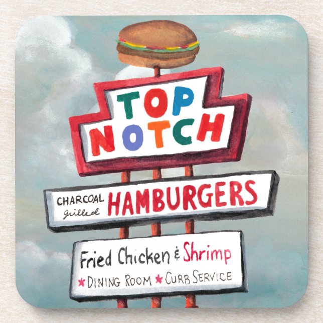 Fast Food Sign Coaster (Front)