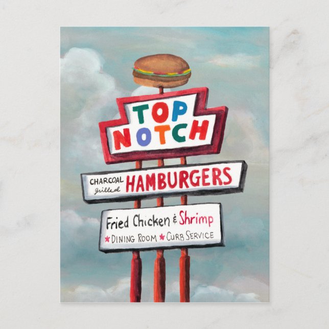 Fast Food Sign Postcard (Front)