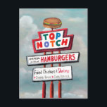 Fast Food Sign Postcard<br><div class="desc">Fast Food Sign  Artist: Naomi McCavitt</div>