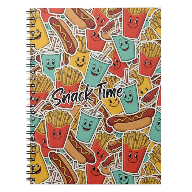 Fast Food-Snack time Pattern  Notebook (Front)