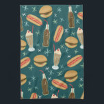 Fast Food Soda Fountain Junk Food Deep Green Tea Towel<br><div class="desc">Decorate your kitchen with this cute towel. Makes a great housewarming or anniversary gift! 
You can customise it and add text too.
Check my shop for lots more colours and patterns plus matching kitchen stuff!</div>