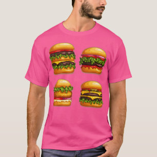 Fast Food Sticker Pack Burger Hamburger Foodietoon T-Shirt