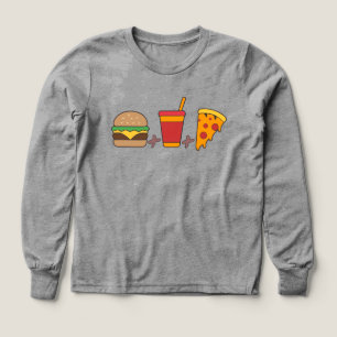 Fast–Food Trio: Burger, Soda, Pizza Slice in Bold