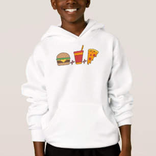 Fast–Food Trio: Burger, Soda, Pizza Slice in Bold