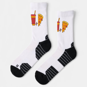 Fast–Food Trio: Burger, Soda, Pizza Slice in Bold Socks