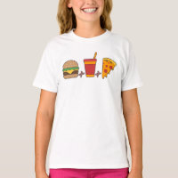 Fast–Food Trio: Burger, Soda, Pizza Slice in Bold