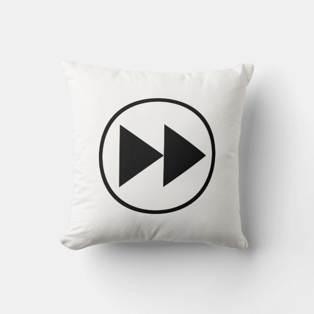 Fast Forward Button Icon Symbol Customisable Cushion (Front)