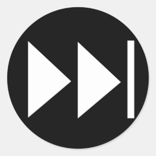 Fast Forward Button Symbol Classic Round Sticker