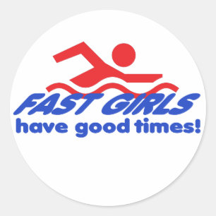 Fast Girls Round Stickers