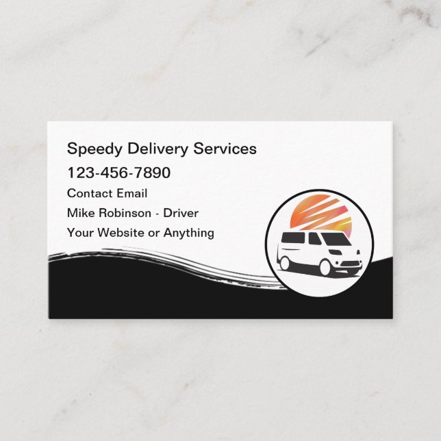 Fast Local Delivery Services  Business Card (Front)