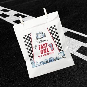 Fast One 1st birthday Boy Racing Car  Favour Bags