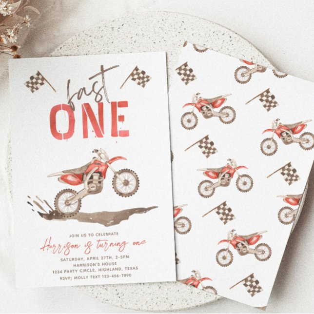 Fast ONE Birthday Invitation | 1st Birthday  (Creator Uploaded)