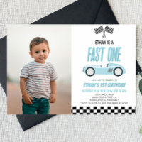 Fast One Blue Race Car 1st Birthday Party