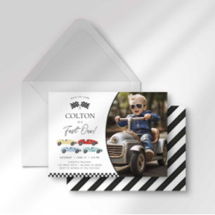 Fast One First Birthday Invitation