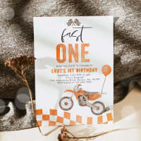 Fast One Orange Dirt Bike Boy 1st Birthday Party 