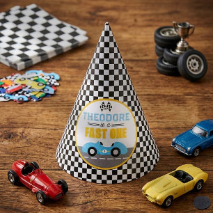 Fast One Race Car 1st Birthday Party Hat