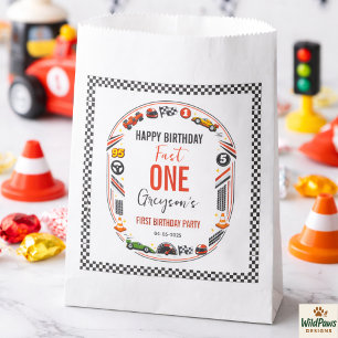 Fast One Race Car Boy 1st Birthday Party Favour Bags