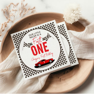 Fast One Race Car Boy 1st Birthday Party Napkin