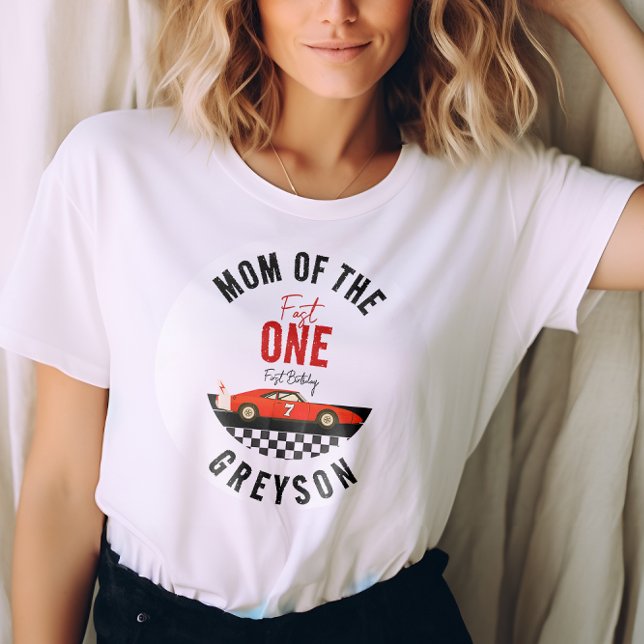 Fast One Race Car Boy 1st Birthday Party T-Shirt (Creator Uploaded)