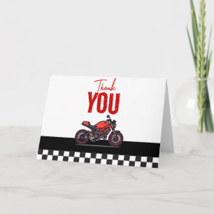 Fast One Race Car Boy 1st Birthday Party Thank You Card