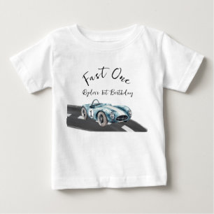 Fast One Race Car First Birthday Baby T-Shirt