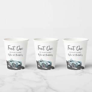 Fast One Race Car First Birthday Paper Cups