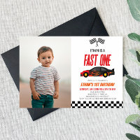 Fast One Red Flame Race Car 1st Birthday Party