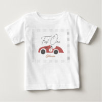 Fast One Red Race Car Boy 1st Birthday
