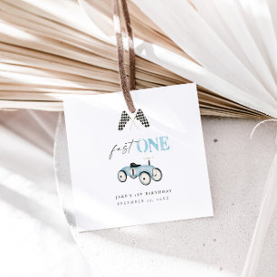 Fast ONE Retro Car Ride-On Blue  Favour Tags