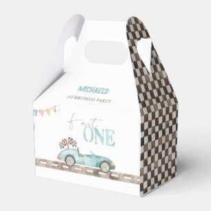 Fast ONE Retro Race Car Birthday Favour Box
