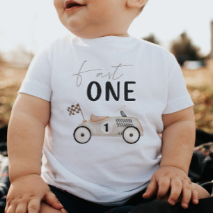 Fast One Retro Race Car Birthday T-shirt