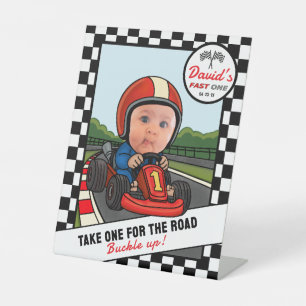 Fast ONE - Take One & Buckle Up! Favour Pedestal Sign