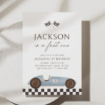 Fast One Vintage Race Car Boy 1st Birthday Invitation<br><div class="desc">Celebrate your fast and furious one year old with this race car themed birthday invitation!</div>