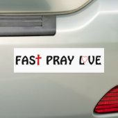 Fast Pray Love Christian Bumper Sticker (On Car)