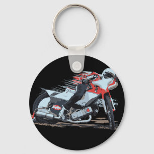 Fast Red Speedway Motorcycle Key Ring