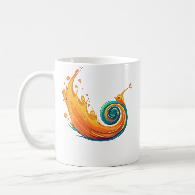 Fast Running Snail With Flames For Burning Snails  Coffee Mug (Left)