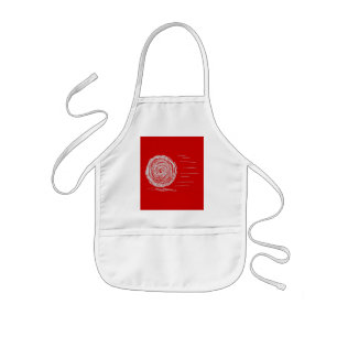 Fast. Rush. Symbol in Grey on Red. Kids Apron