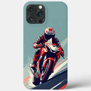 🌅 Fast Sports Bike Rider Along Winding Ocean iPhone 13 Pro Max Case