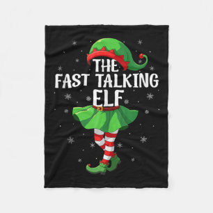 Fast Talking Elf Christmas Girls Women Elf Squad X Fleece Blanket