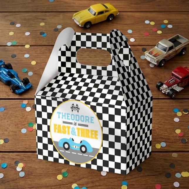 Fast & Three Race Car 3rd Birthday Party Favour Box (Creator Uploaded)
