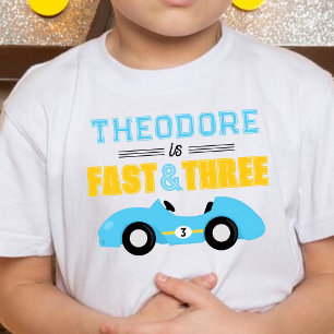 Fast & Three Race Car 3rd Birthday Toddler T-Shirt