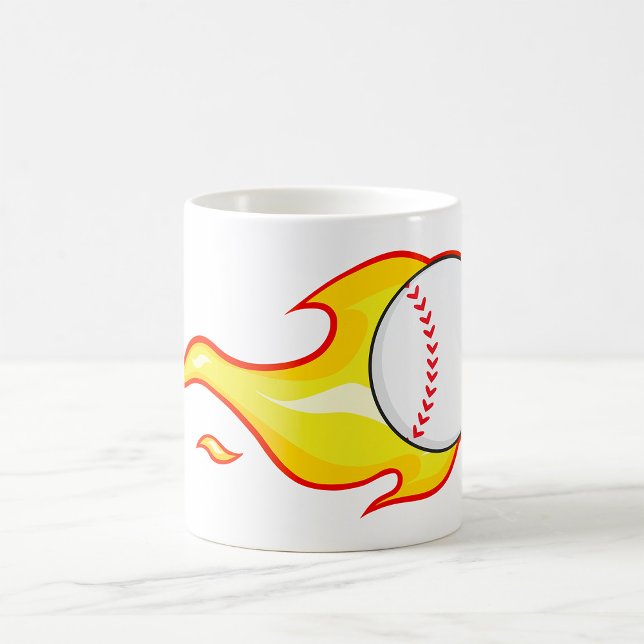 Fastball Flame Baseball Sports Coffee Mug (Creator Uploaded)