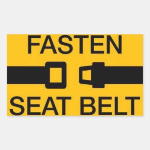 Fasten seat belt rectangular sticker