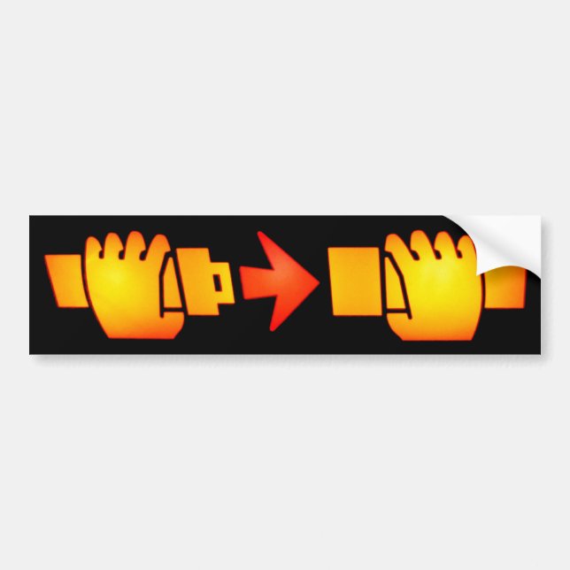 Fasten Seat Belt Sign Bumper Sticker (Front)