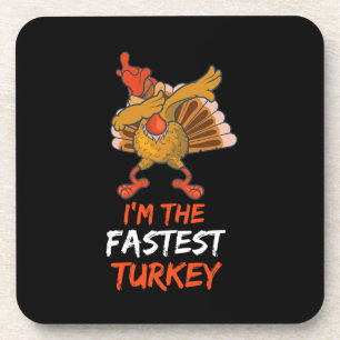 Fastest Turkey Family Group Matching Thanksgiving Coaster