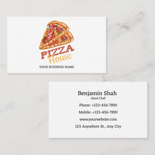 Fastfood Pizza logo Business Card (Front/Back)