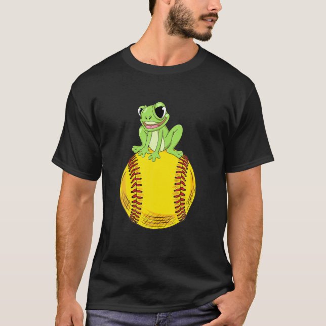 Fastpitch Frog Funny Softball T-Shirt (Front)
