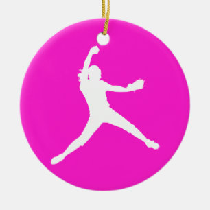 Fastpitch Ornament w/Name Pink