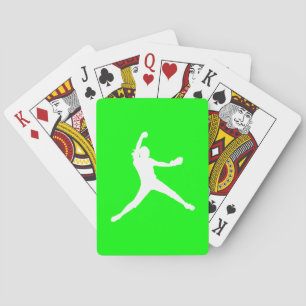 Fastpitch Silhouette Playing Cards Green